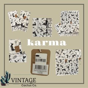 New! Super Cute! Karma Boho Set of 2 “Dog” Tea Towels